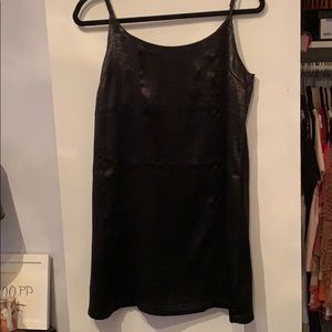 Silk black mini dress